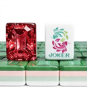 Ensemble de Mahjong américain moderne en acrylique vert diamant, tuiles de luxe en cristal portables avec sac de rangement pour usage domestique et cadeaux - Product Image 3