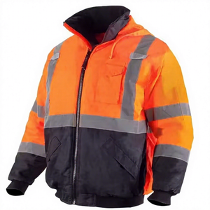 Blouson de travail haute visibilité classe 2, imperméable, orange, réfléchissant, avec col en fourrure, prix abordable 2026 - Product Image 1