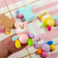 Couleur Animal Ours DIY Accessoires Téléphone Pendentif Porte-clés Résine Animal Résine Accessoires pour la Décoration