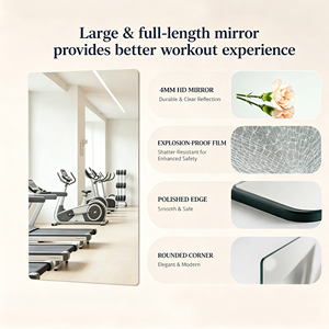 Nouveau miroir de gym Art Déco New Hope 24x48 pouces (3 pièces/paquet) sans cadre, miroir mural en verre pleine longueur pour la maison, la salle de sport, le yoga et l'exercice - Product Image 5