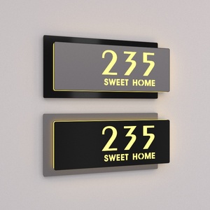 Support de panneau LED en acrylique gravé au design moderne pour plaques de <span class=keywords><strong>nom</strong></span> murales et de <span class=keywords><strong>porte</strong></span>, y compris plaque de numéro de maison - Product Image 6