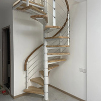Escalier en colimaçon modulaire compact, en métal, intérieur/extérieur, montage facile en DIY