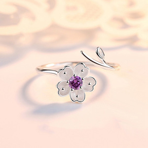 <span class=keywords><strong>Anelli</strong></span> in <span class=keywords><strong>Argento</strong></span> Sterling 925 Originali con Fiori di Ciliegio <span class=keywords><strong>Fatti</strong></span> <span class=keywords><strong>a</strong></span> <span class=keywords><strong>Mano</strong></span> e Zirconi Cubici per Gioielli alla Moda e Regali - Product Image 3