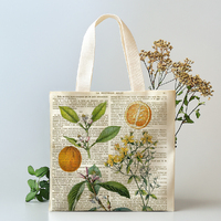 Sac fourre-tout en toile réutilisable personnalisable HUIMEI, série d'impressions vintage, avec longue poignée, couleur et taille personnalisables pour les vacances à la plage