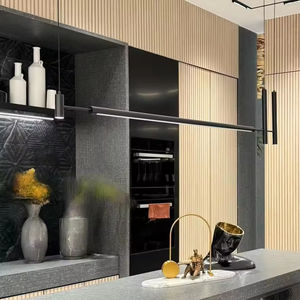 Armoire à vin intégrée de style minimaliste personnalisé, design élégant avec étagères ouvertes, armoire murale pour les intérieurs modernes de la maison, salon - Product Image 3