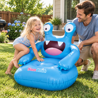 Chaise gonflable pour enfants en PVC en gros, forme de dessin animé, pour la maison et la plage