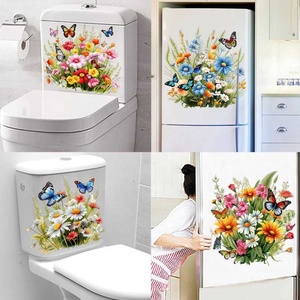 Nuovo Adesivo Murale Autoadesivo con Motivo a Farfalle, Fiori e Piccoli Grappoli d'Erba per Bagno, Frigorifero, Soggiorno e <span class=keywords><strong>Camera</strong></span> <span class=keywords><strong>da</strong></span> <span class=keywords><strong>Letto</strong></span> - Product Image 5