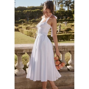 Robe midi à bretelles spaghetti de qualité supérieure, robe de soirée pour femmes, robe réglable vintage, robe d'été pour femmes - Product Image 3