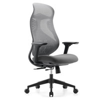 Chaise ergonomique moderne minimaliste gris clair en maille avec accoudoirs réglables, pivotante, en PP, réglable en hauteur, avec support lombaire, pour la maison, le bureau ou l'hôpital