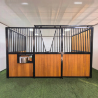 Porte d'entrée de box équestre européenne de luxe personnalisée, préfabriquée, galvanisée à chaud, pour extérieur