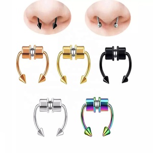 Bijoux de corps sans <span class=keywords><strong>piercing</strong></span>, faux septum, clou de <span class=keywords><strong>nez</strong></span>, anneau de <span class=keywords><strong>nez</strong></span> magnétique populaire, Offres Spéciales - Product Image 1