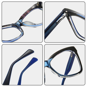 Montures de lunettes carrées Tr90, protection anti-lumière bleue, monture complète, unisexe, verres en polycarbonate, fabriqué à Taizhou - Product Image 2