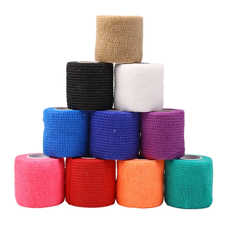 3 7.5 10cm Elastic Flexible Non Woven Soft Fabric Cohesive Tape Self Adhesive Bandage Wrap