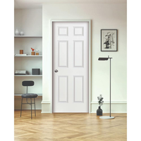 Porte en PVC 3 mm, étanche, pré-finitionnée, intérieure, 6 panneaux, style Shaker, grain de bois, vente en gros usine