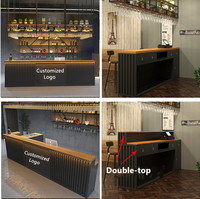 Comptoirs de réception et de caisse en métal industriel rétro pour bar à domicile, hôtel - Résistants à l'eau et écologiques