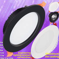 Vente chaude 32W/18W/24W COB LED Downlight Commercial réglable ABS anti-éblouissement Spot usage résidentiel IP44 conforme 5 ans