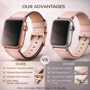 Cinturino Classico di Lusso in Vera Pelle per <span class=keywords><strong>Apple</strong></span> Watch 42mm 38mm, Bracciale per IWatch 44mm 40mm - Product Image 6