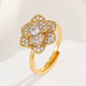 Sunflower Crystal Zircon Anti Stress <strong>Anxiety</strong> <strong>Ring</strong> Fidget <strong>Spinner</strong> <strong>Rings</strong> Adjustable Rotating <strong>Rings</strong> for Women Anillos Mujer - Product Image 3