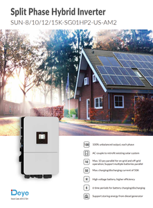 อินเวอร์เตอร์พลังงานแสงอาทิตย์แบบไฮบริด Deye Sun-12k-sg02lp2-us รุ่นสำหรับสหรัฐอเมริกา แบบแยกเฟส 8kw 10kw 12kw 15kw พร้อมระบบกักเก็บพลังงาน - Product Image 2