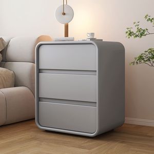 Mesita <span class=keywords><strong>de</strong></span> <span class=keywords><strong>Noche</strong></span> Nórdica <span class=keywords><strong>de</strong></span> Madera, Estilo Moderno, Color Blanco, Sencilla y Cálida, con 3 Cajones, Carga Inalámbrica, Exquisita, para Dormitorio Pequeño - Product Image 4