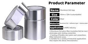 Nastro in Alluminio <span class=keywords><strong>Biadesivo</strong></span> con Adesivo in Gomma 50m Membrana Impermeabile Adesiva Basso MOQ - Product Image 2