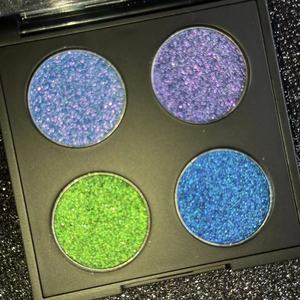 Hot bán nhãn hiệu riêng DIY 4 màu sắc ánh sáng lung linh kim cương kim loại kính vạn hoa Duochrome Eyeshadow Palette - Product Image 4
