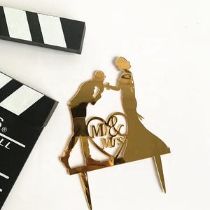 Date INS Acrylique Coeur Mr & Mrs Groom Mariée Gâteau Toppers Pour Femmes Amoureux Mariages Fiançailles Saint Valentin Fête Gâteau Décor - Product Image 3