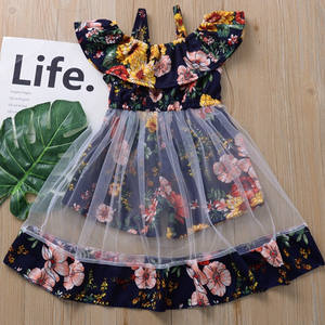 Robe longue en coton à fleurs pour fille de 2 à 3 ans, style africain, pas cher, à épaules dénudées, en tulle, directement de l'usine - Product Image 2