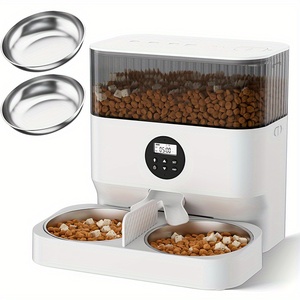 เครื่องให้อาหารสัตว์เลี้ยงอัตโนมัติแบบ5L ชามคู่สำหรับแมวเครื่องให้อาหารอัจฉริยะ - Product Image 1