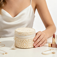 Elegante Caja de Regalo para Joyería con Diseño Floral de Encaje, Redonda, con Cierre, Estilo Coqueta, Regalo de Navidad, Cumpleaños o Aniversario para Ella