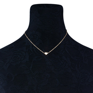 XL012 kalung Choker geometris etnik Bohemian wanita kalung liontin rantai hati kecil Aloi trendi modis emas perak - Product Image 3