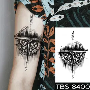 Nautische Themen Kompass Hochwertige Kunst OEM Matte Tattoos Bestseller Temporäre Wasserdichte Tattoo Aufkleber