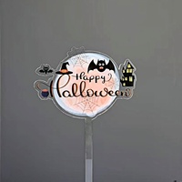 Décorations de gâteau d'Halloween classiques imprimées colorées, petits diables et chauves-souris, décorations de fête, vente en gros de toppers de gâteau
