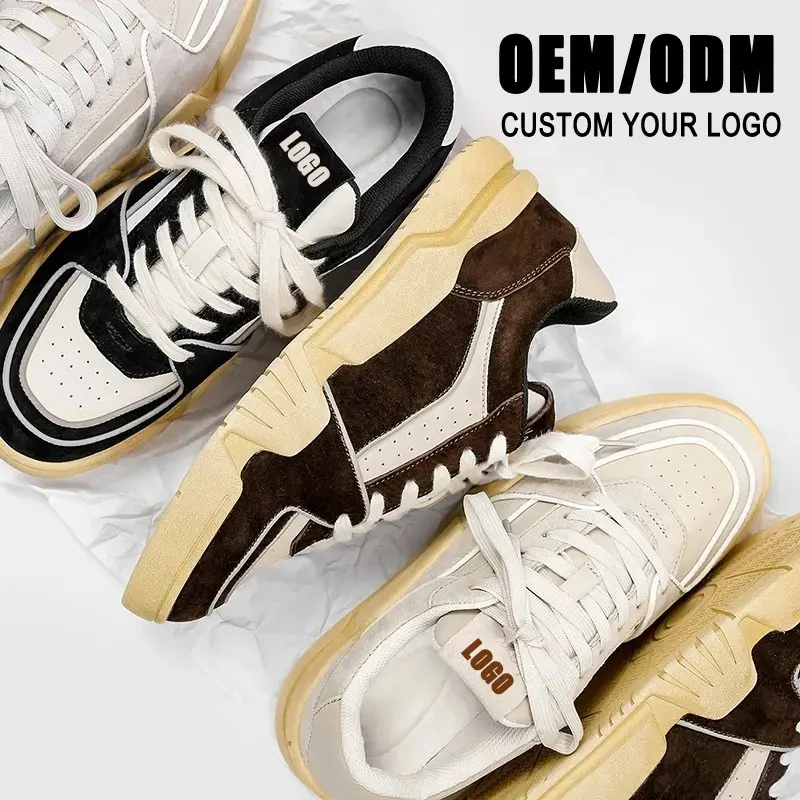 Design Your Own Shoes China Custom Logo Suede Sneaker Men Walking Style Casual Trending Plain Shoes