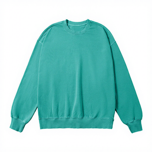 เสื้อสเวตเชิ้ตคอกลมโอเวอร์ไซส์แบบยูนิเซ็กซ์ สีม่วงล้วน ผ้าฝ้ายถัก สวมใส่สบาย สไตล์ลำลอง สำหรับฤดูใบไม้ร่วง ทรงปกติ - Product Image 6