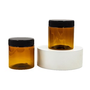 Envase de plástico marrón de 120 ml, boca ancha, cilíndrico, para cosméticos, botella vacía para cremas y lociones, material PET. - Product Image 3