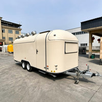 Remorque de Food Truck en Acier Inoxydable 5,8m avec Cuisine Complète, Friteuse, Capacité Personnalisable, Résistante à la Rouille pour Restaurant et Glaces