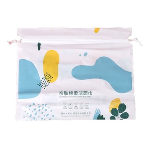 Disposable Face Towel Bag Drawstring Water Resistant Packaging For Daily Use Rectangle Shape PE Material - Product Image 4