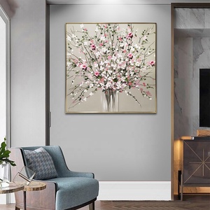 <span class=keywords><strong>Peinture</strong></span> <span class=keywords><strong>à</strong></span> <span class=keywords><strong>l</strong></span>'<span class=keywords><strong>huile</strong></span> florale décorative murale pour couloir américain, peinte <span class=keywords><strong>à</strong></span> la main, art mural, bouquets <span class=keywords><strong>de</strong></span> <span class=keywords><strong>fleurs</strong></span> blanches et rouges en <span class=keywords><strong>fleurs</strong></span> dans un <span class=keywords><strong>vase</strong></span> - Product Image 2