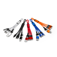 Câble de chargeur promotionnel personnalisé 2027 3-en-1 5-en-1 avec logo, câble Type-C/USB, double entrée, chargeur porte-clés pour iPhone et Android