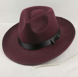 Nouveaux chapeaux Fedora en feutre noir personnalisés 2022 pour hommes, avec bordure à ruban, pour l'automne et l'hiver, vente en gros pour les fêtes et les événements professionnels - Product Image 4