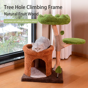 Arbre à chat en bois massif avec tronc en sisal et niche <span class=keywords><strong>creuse</strong></span>, design minimaliste pour grands chats et propriétaires - Vente en gros - Product Image 2