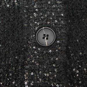 Maglieria personalizzata di marca personalizzata elegante lussuoso scollo a V scintillante Cardigan nero lavorato a <span class=keywords><strong>maglia</strong></span> scozzese maglione donna - Product Image 4
