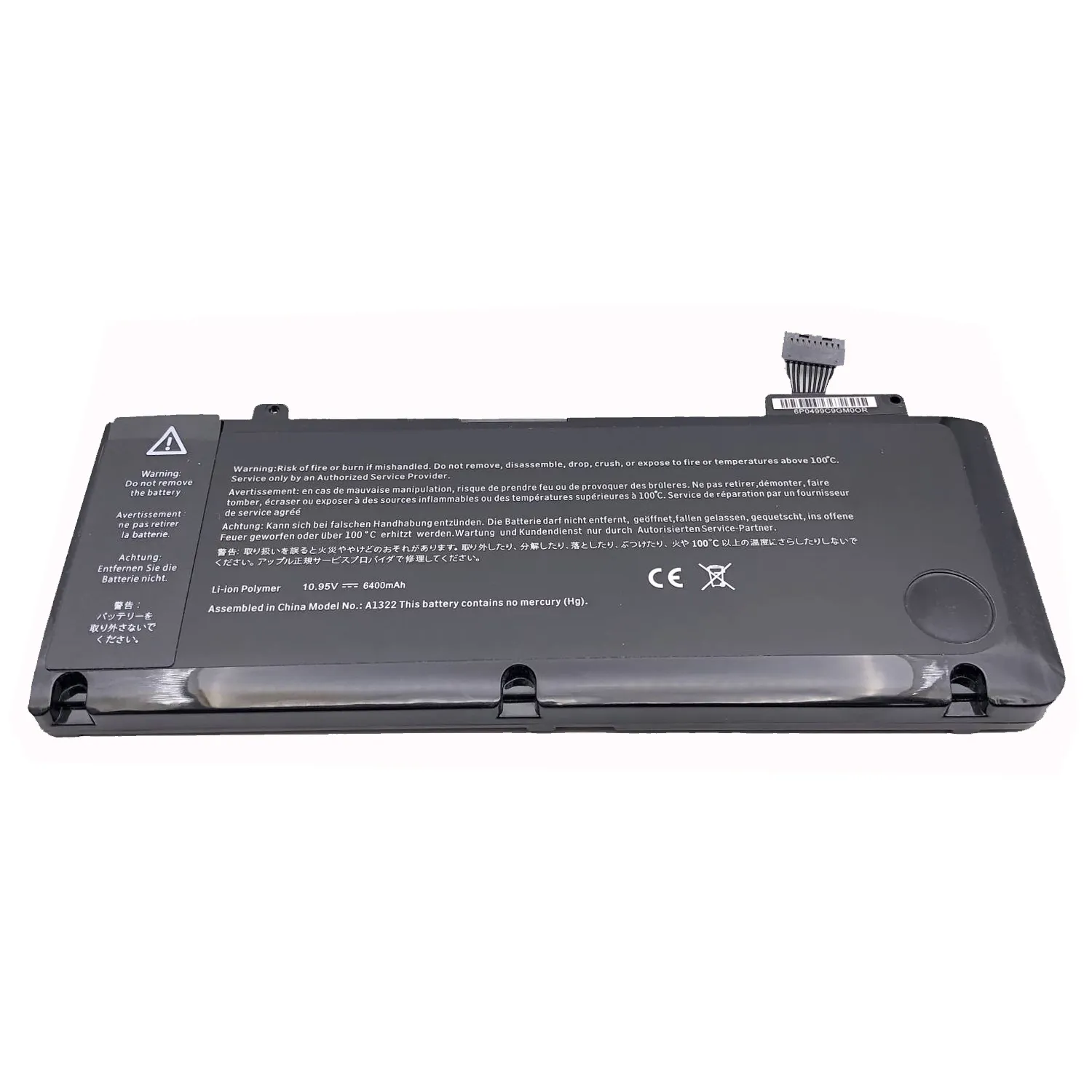 nuobi 10.95V 6400mah A1322 Battery For Apple Macbook Pro Unibody 13inch A1278 Laptop Battery