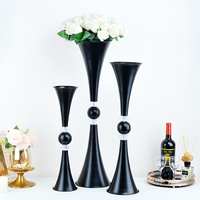 Aeofa vases trompette or trompette vase métal vase trompette grand vase pour centres de table de mariage