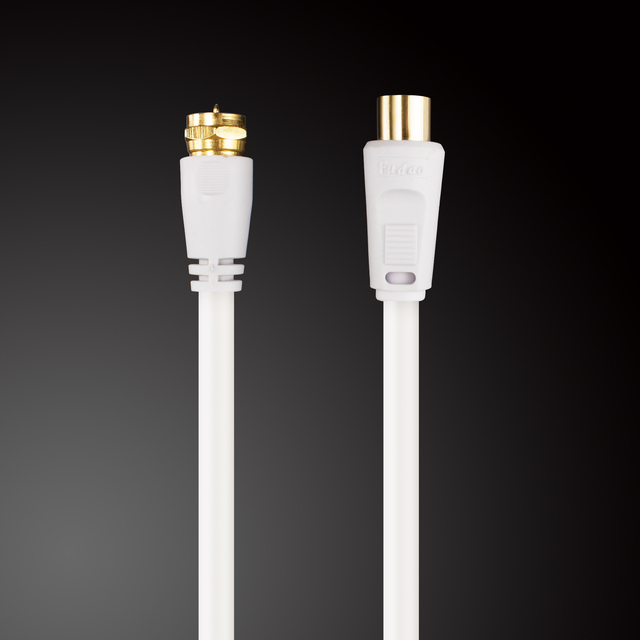 9.5mm Coaxial F-Type Gold Plated PVC Jacket RF Cable Male-to-Male for Satellite TV Antennas Closed-Circuit Cameras Microphone