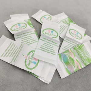 Sang Trọng Mềm Mật Độ Cao Thêu Cổ Nhãn Cotton End Gấp Dệt Nhãn Cho Quần Áo Bán Buôn Phụ Kiện Thời Trang - Product Image 4