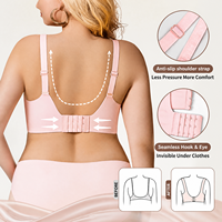 Soutien-gorge sans couture en gelée pour femme, bralette sans armatures à bord ondulé, col en V, lingerie liftante, soutien-gorge grande taille, lissage des graisses dorsales