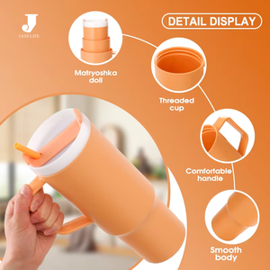 Nuevo JASS LIFE, Taza de Viaje Portátil <span class=keywords><strong>3</strong></span> en 1 de 40 oz para Café, con Tapa y Pajita, Asa Cómoda, Aislamiento Térmico de 0 a 6 Horas - Product Image 3