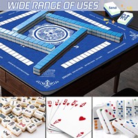 Tapete de Mahjong de Lujo con Diseño a Cuadros, de Caucho de Cloropreno Antideslizante y con Reducción de Ruido, para 4 Jugadores, Estilo Americano